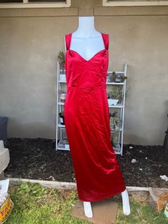 Fashion Nova Dresses & Skirts - Fashion Nova Red Satin Maxi Slip Dress